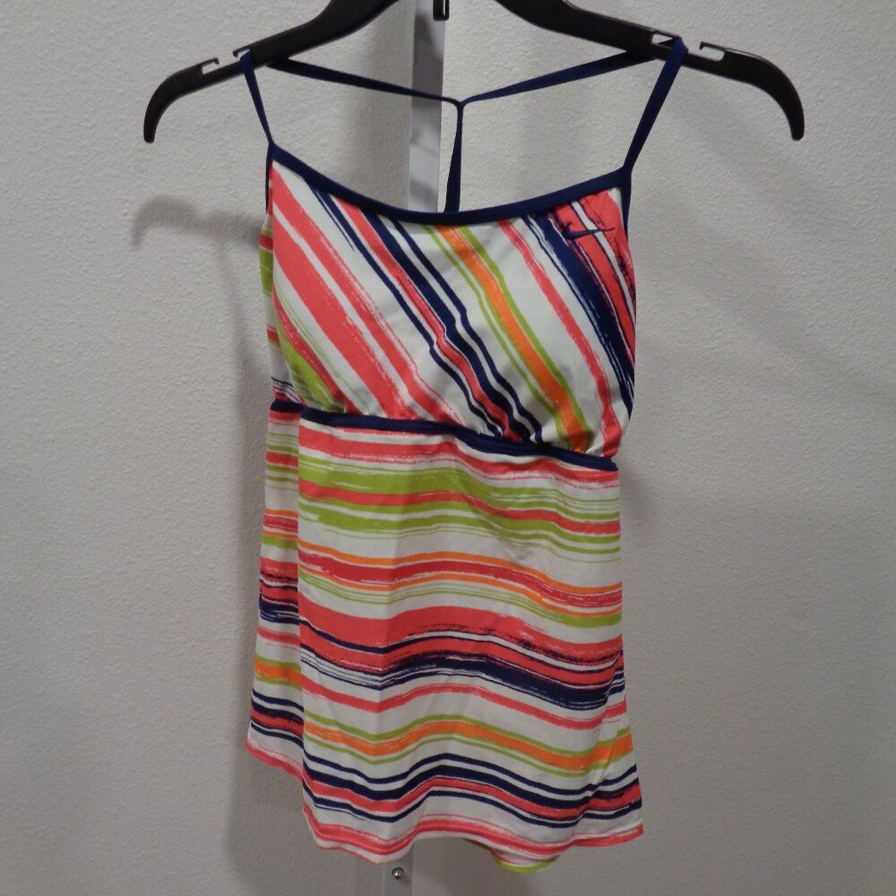 Nike Women's Tankini Swimsuit Top Padded Size 12 Striped